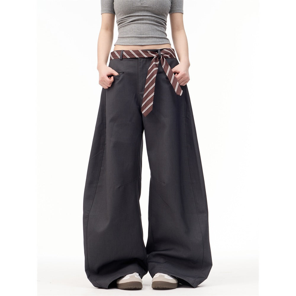 Women casual pant with belt