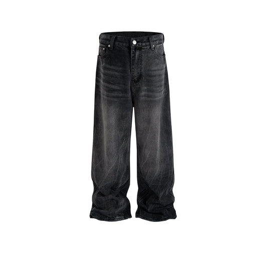 MIJKO Men Vintage Pants MIJKO washed trousers texture design men's and women's straight jeans