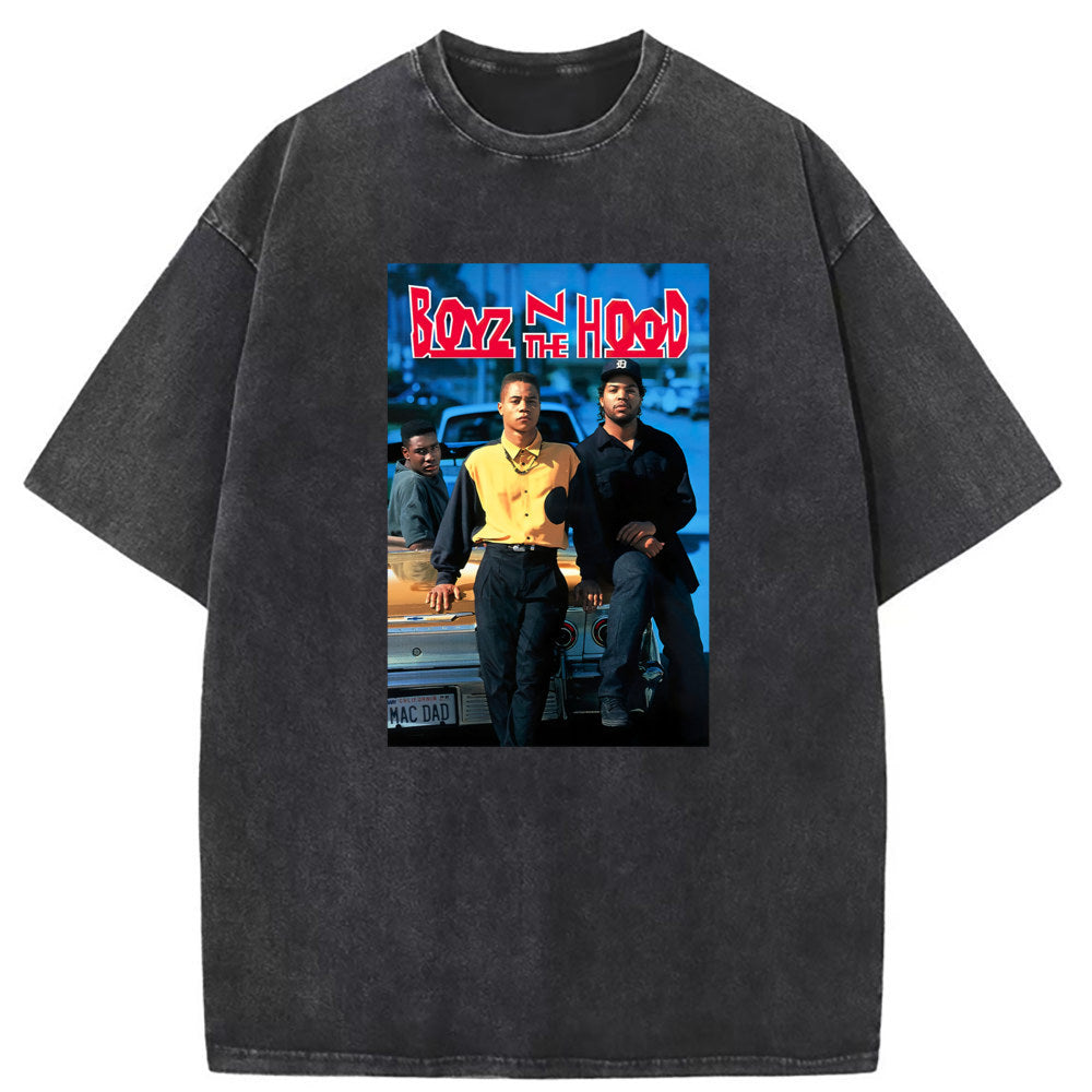 Mens T Shirts Cartoon Print Crew Neck