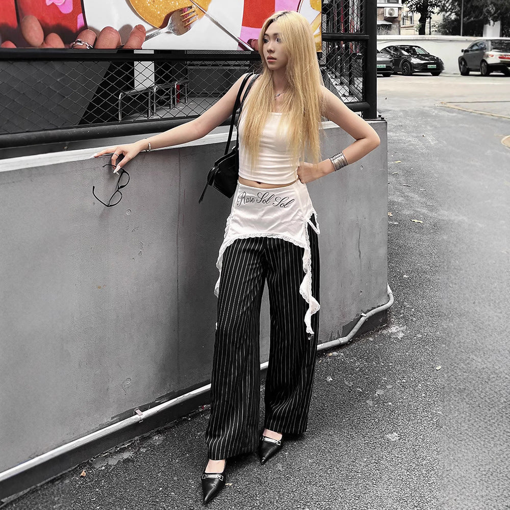 Women casual pants lacepatchworkloose