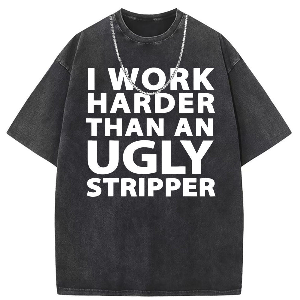 Men T Shirts Short Sleeve T-Shirt Women Washed Old American Street