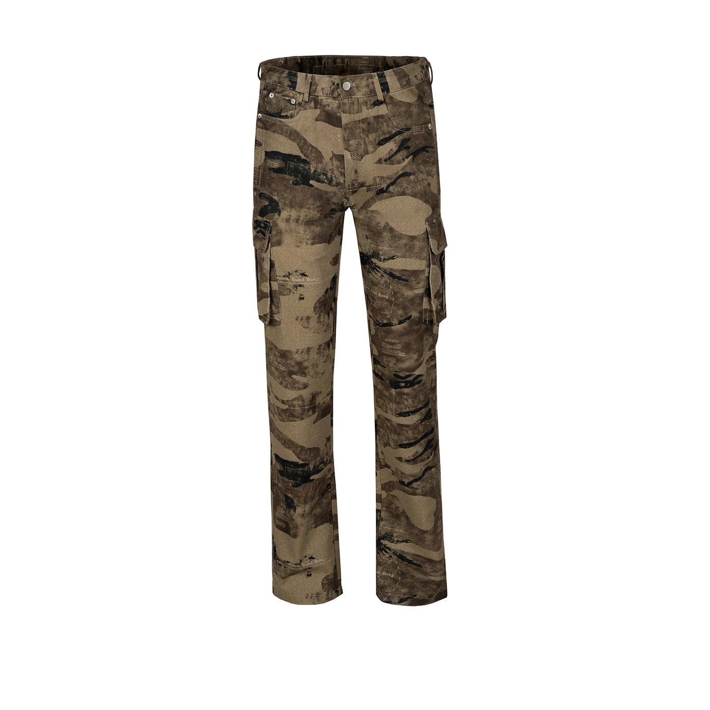 MIJKO Men Vintage Pants MIJKO Camouflage Pants Old Straight Slim-fit Casual Pants