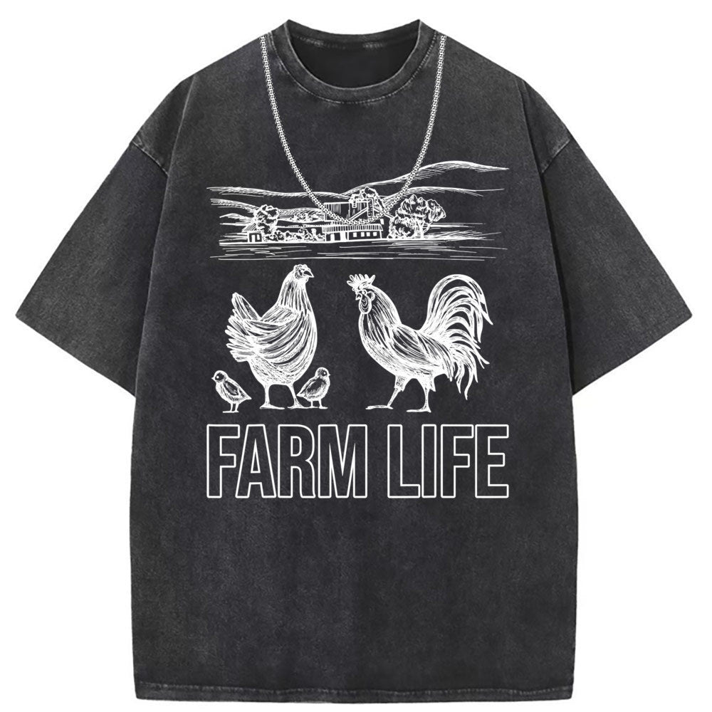 Men T Shirts Short Sleeve T-Shirts Women Washed Old American