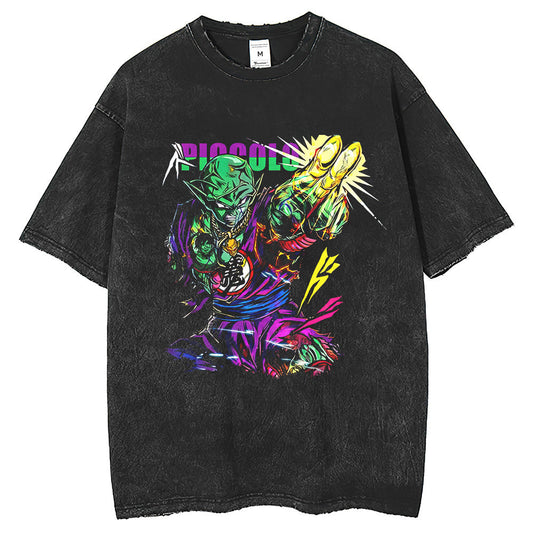Mens T Shirts Washed Edge T-Shirts Bic Prints ins Loose