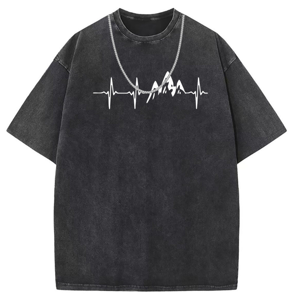 Men T Shirts Pure cotton round neck short-sleeved T-shirt women's washed and old