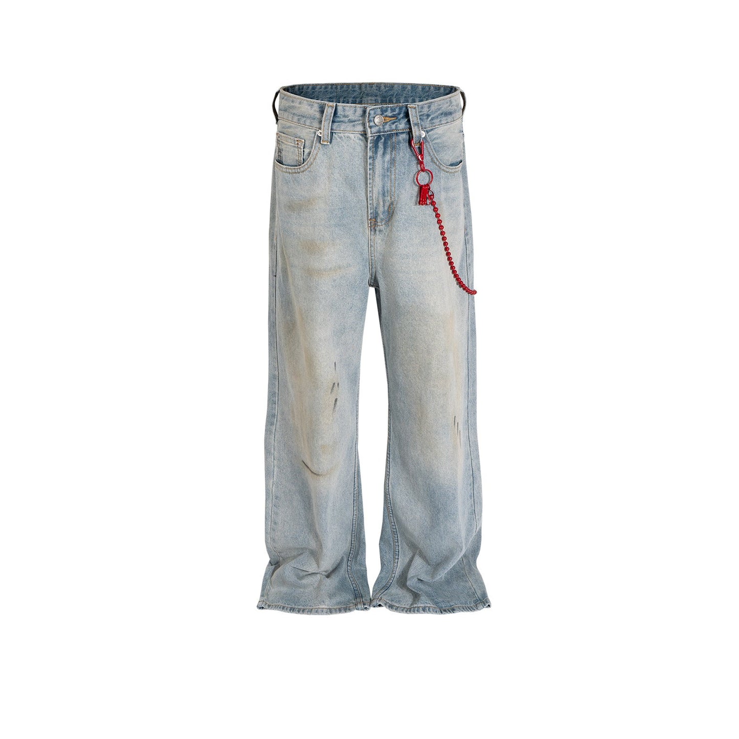 MIJKO Men's Vintage Pants MIJKO Men's Women's Straight Jeans Vibe Old Washed Trousers