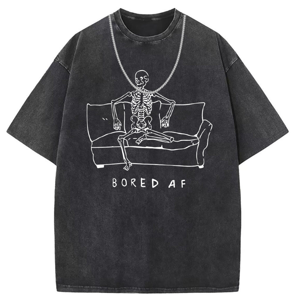 Men T Shirts Cotton printed short-sleeved T-shirt washed and old
