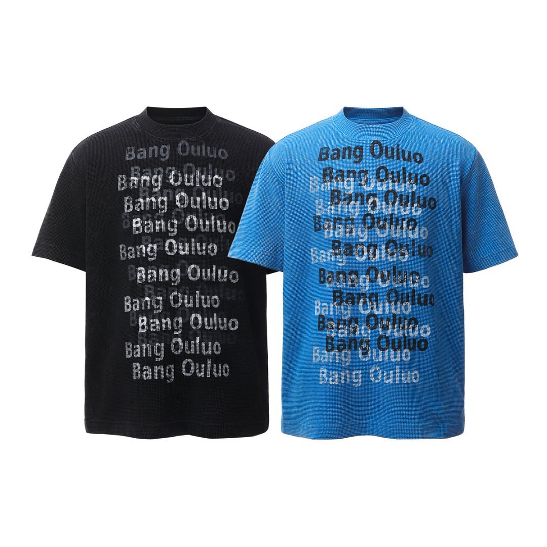 Men t shirts retro waffle grids printing distressedloose short sleeves