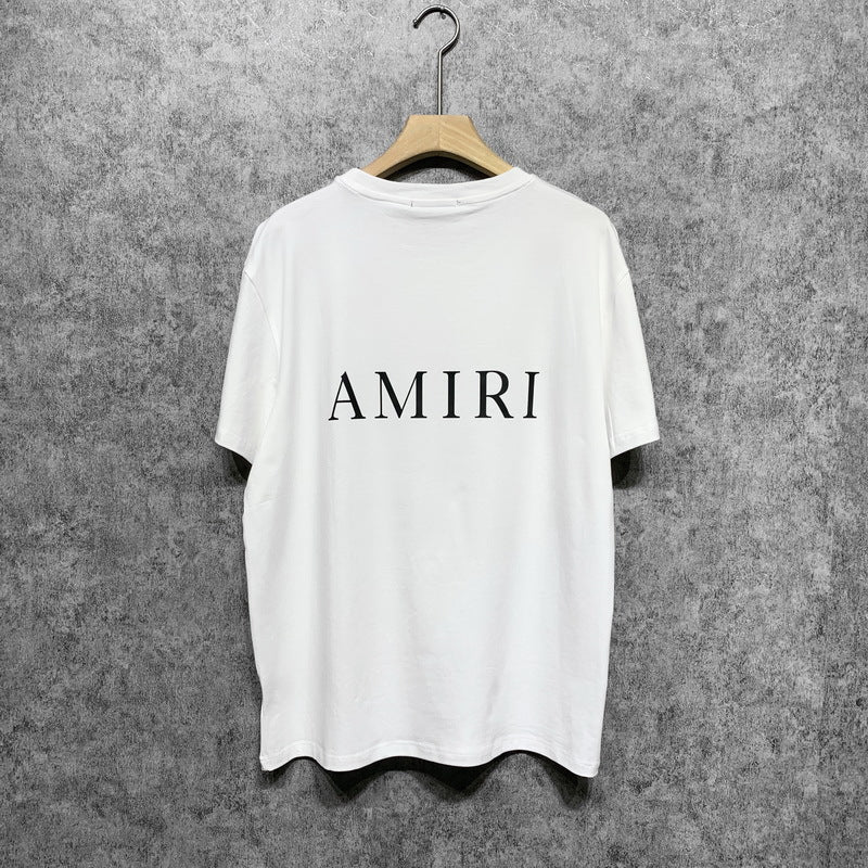 Amiri T Shirt Letter Printed Round Neck