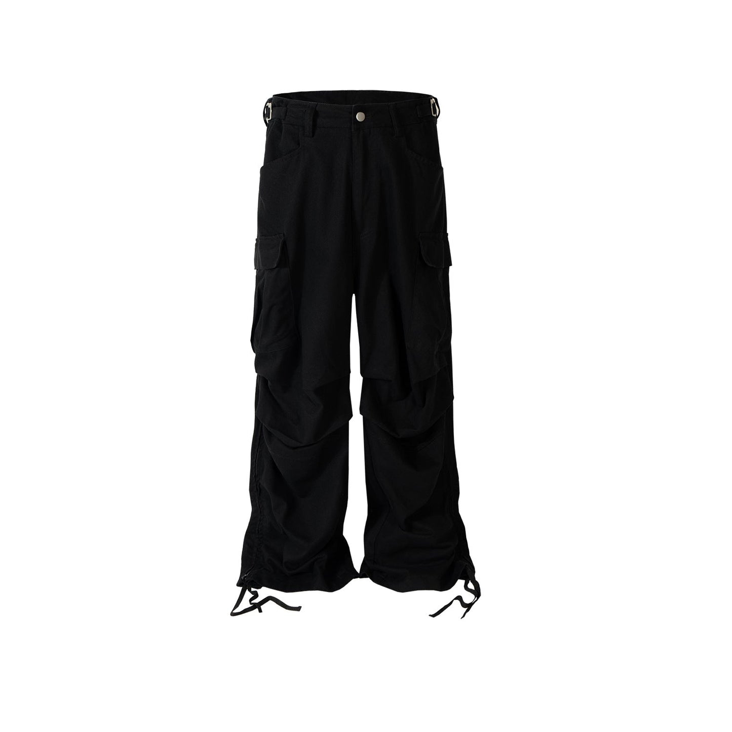 MIJKO Mens Vintage Pants MIJKO Casual Trousers High Street Side Zipper Multi-Pocket Overalls