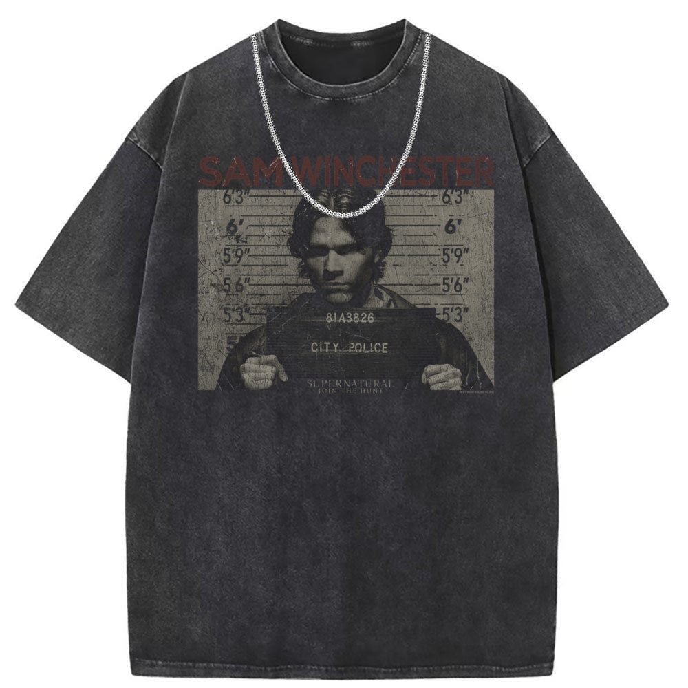 Men T Shirts Crew neck short-sleeved T-shirt washed and old