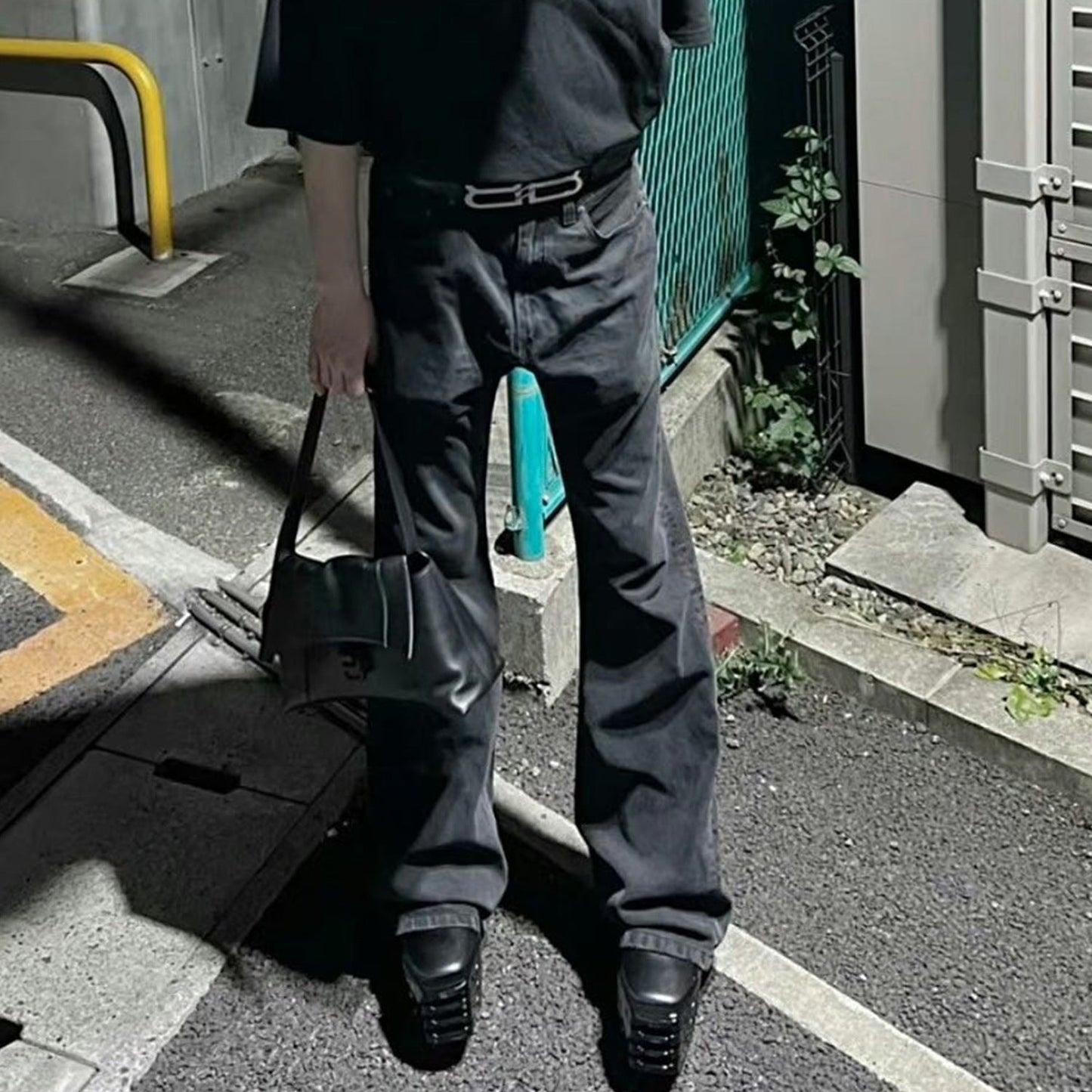 MIJKO Mens Vintage Pants MIJKO Mens Women's Trousers Demna Flared Washed Flared Jeans