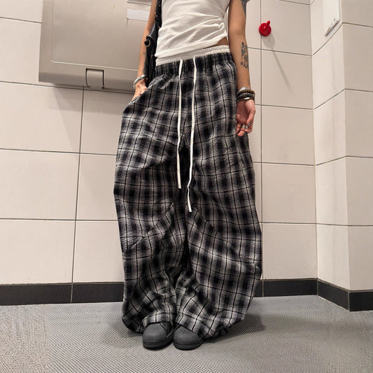Women casual pant double waistband summerloose