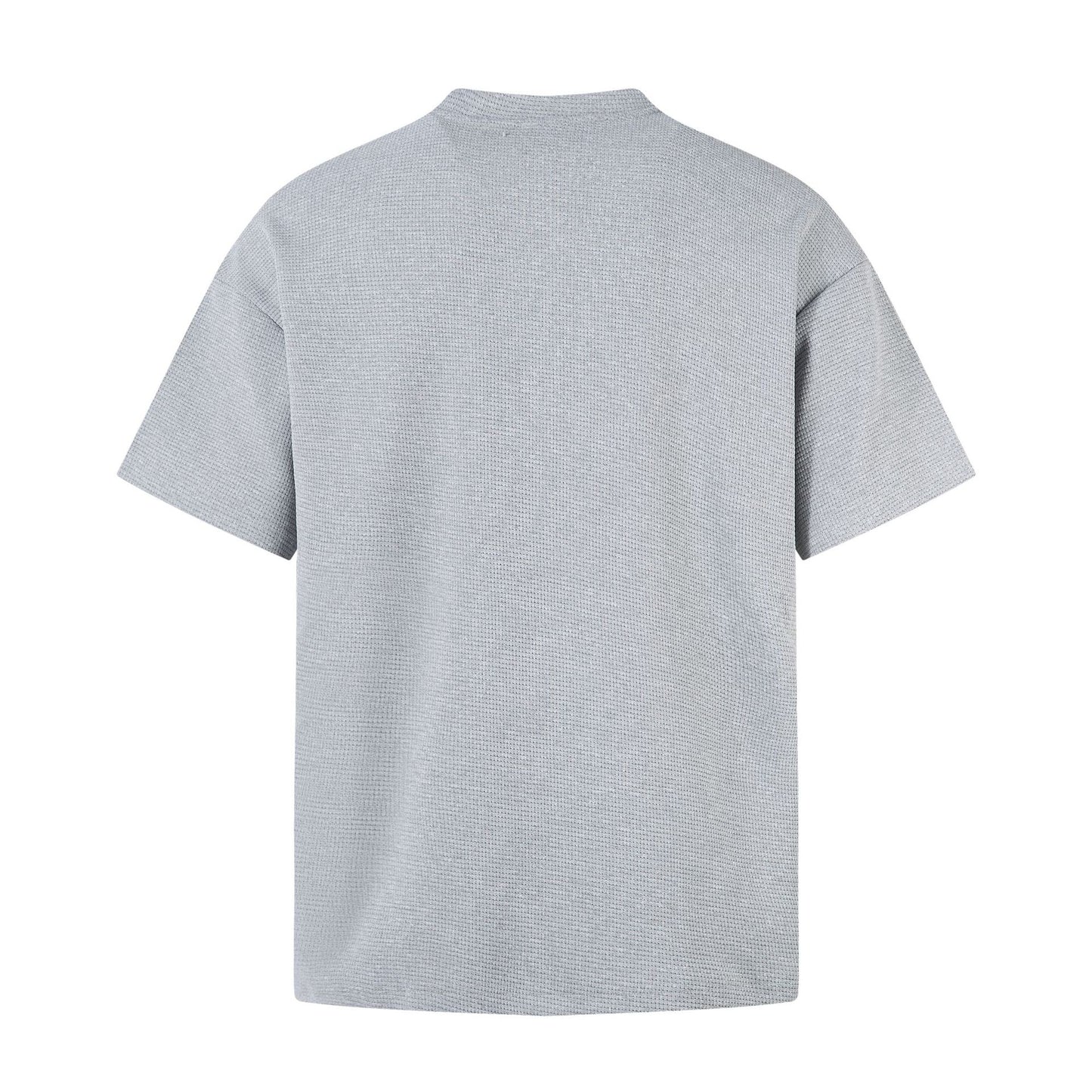 Men t shirts summerretropure color deconstructed waffle grids short sleeves