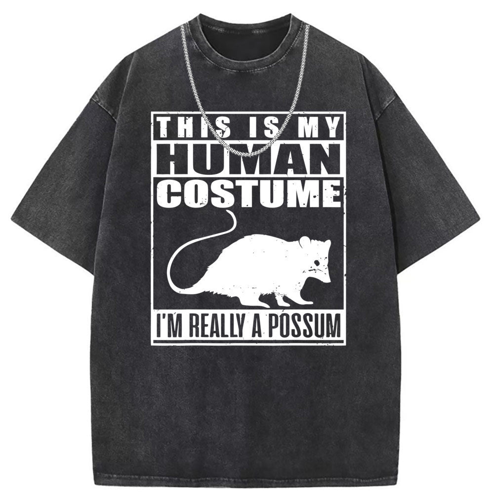 Men T Shirts Short Sleeve T-Shirt Women Washed Old American