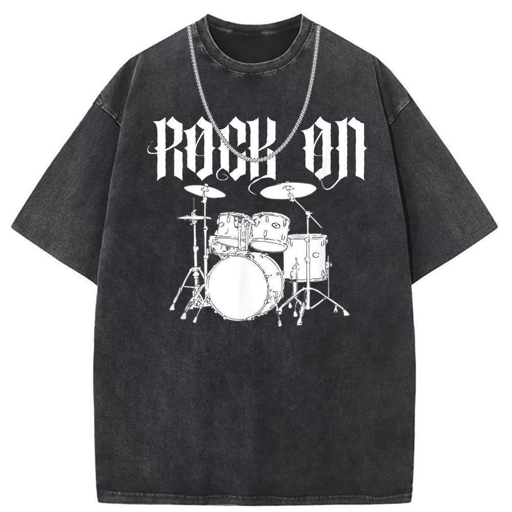 Men T Shirts Washed old punk short-sleeved T-shirt