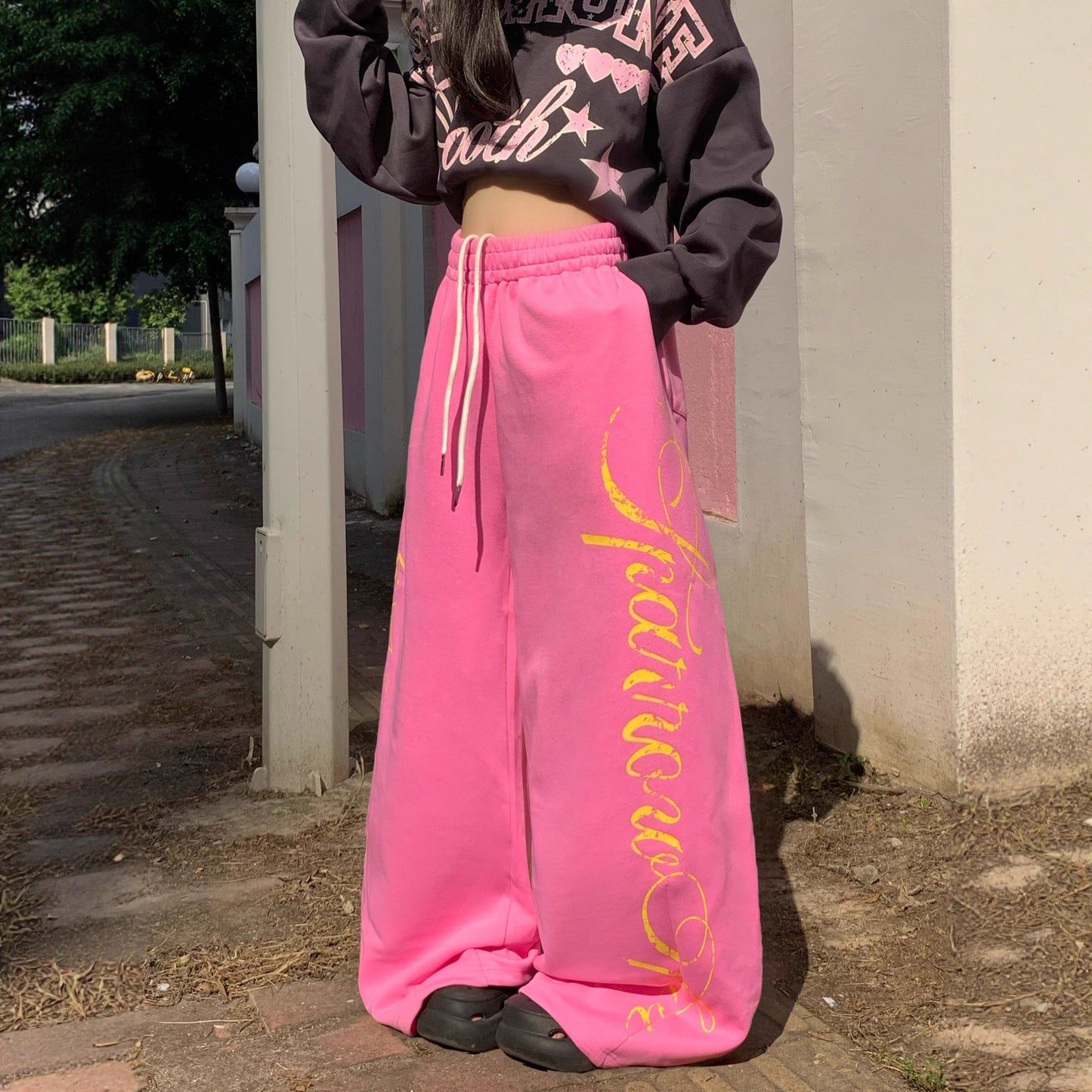 Women casual pant star printingloose
