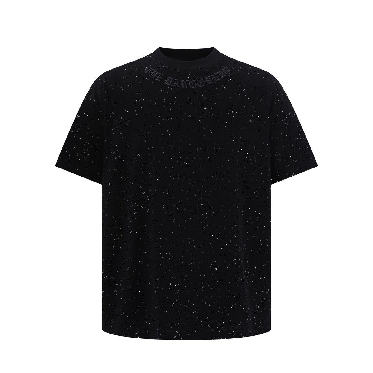 Men t shirts summer glitter deconstructed embroiderloose round neck short sleeves