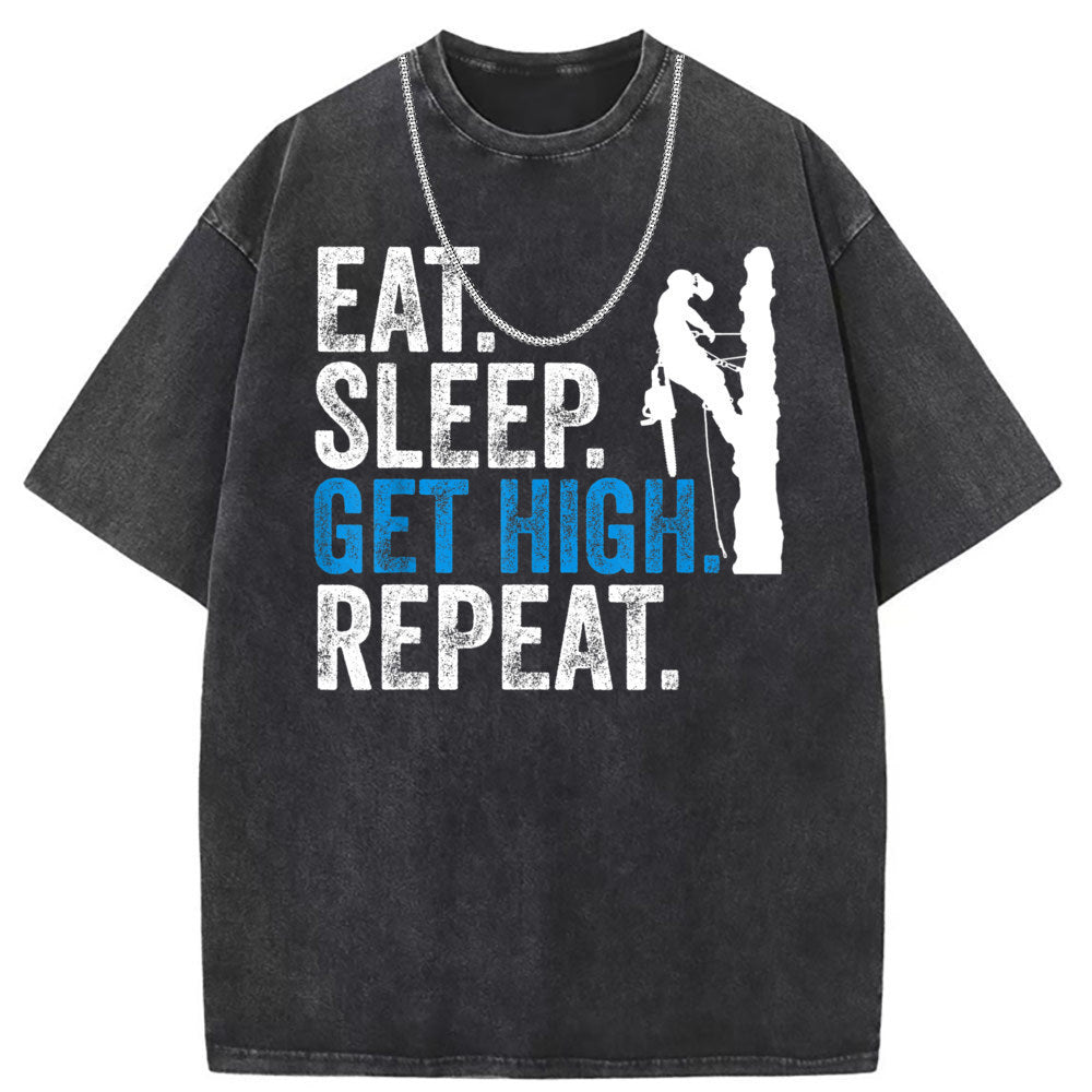Men T Shirts Cotton short-sleeved T-shirt women's washed and old