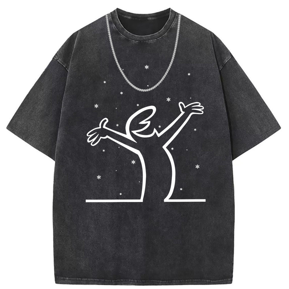 Men T Shirts Cotton printed short-sleeved T-shirt washed and old