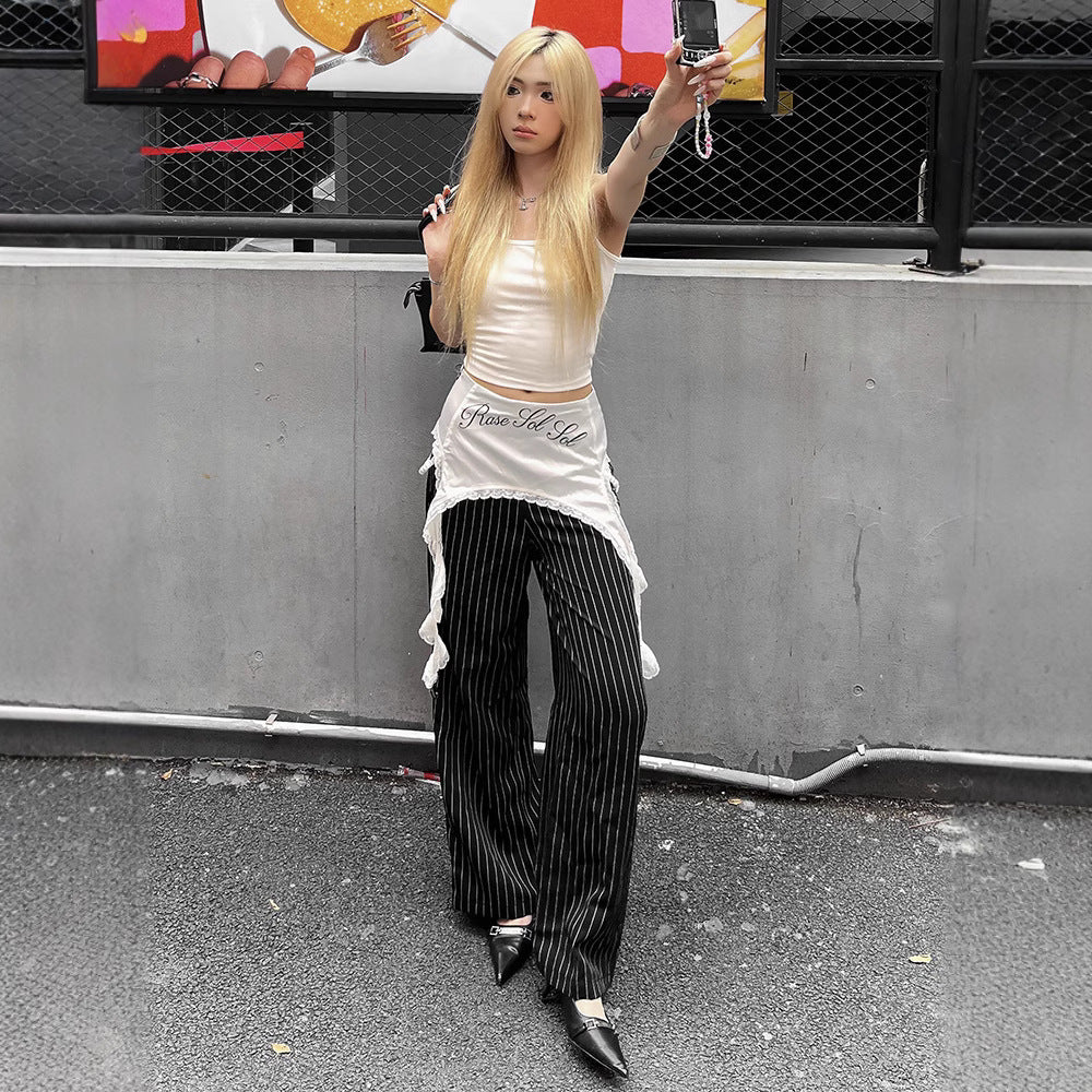 Women casual pants lacepatchworkloose