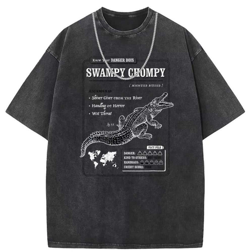Mens T Shirts Printed Short Sleeve T-Shirt Washed Old Punk Loose