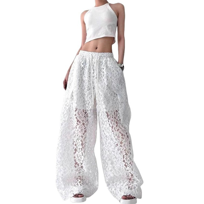 Women casual pant cut outlacesummerhigh waist