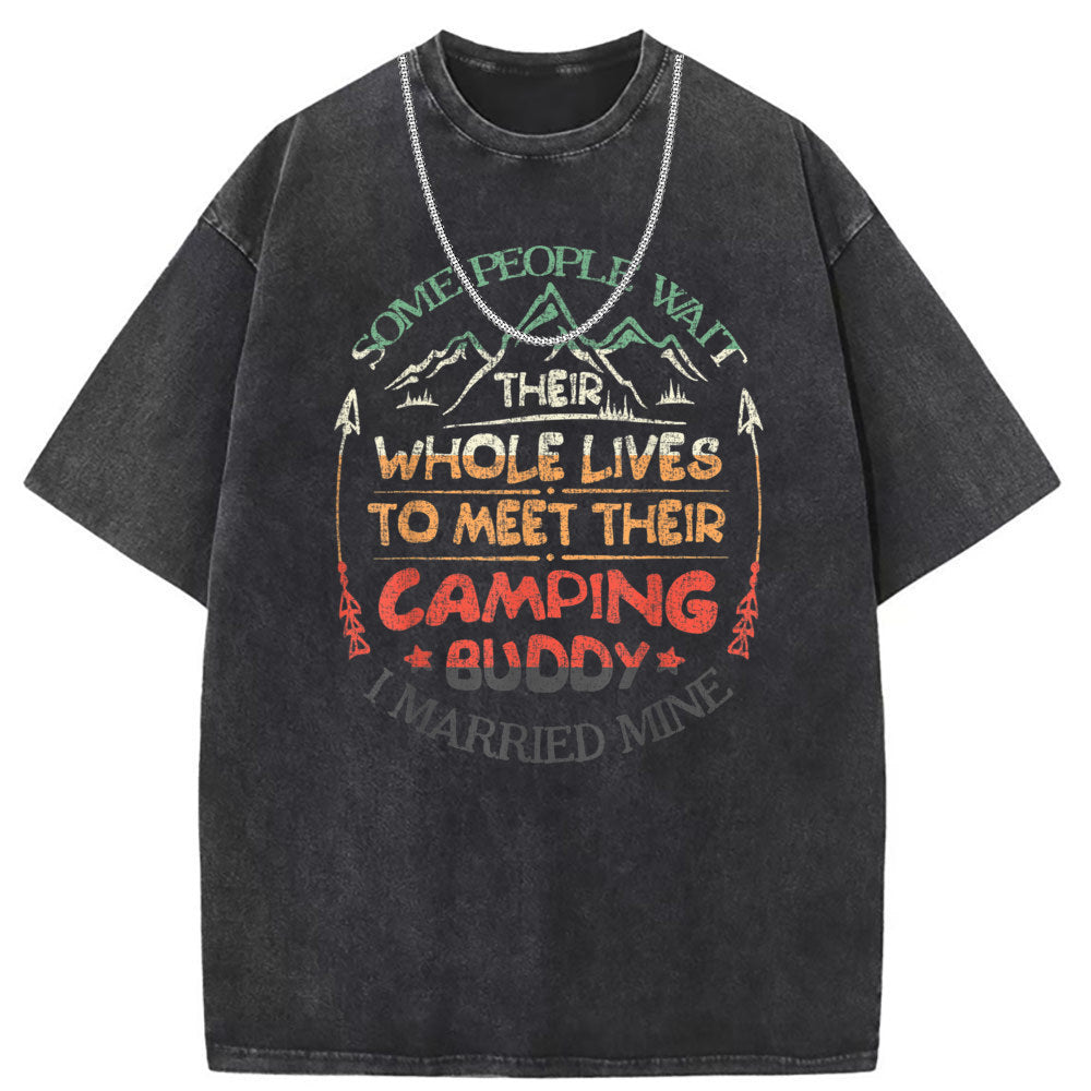 Mens T Shirts Cotton Printed Short Sleeve T-Shirts Washed and Old