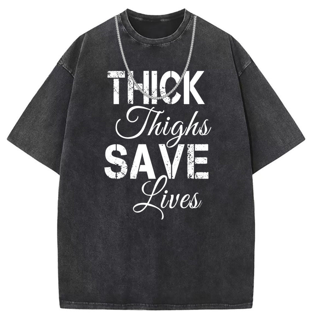 Men T Shirts Washed and old printed short-sleeved T-shirt loose and casual