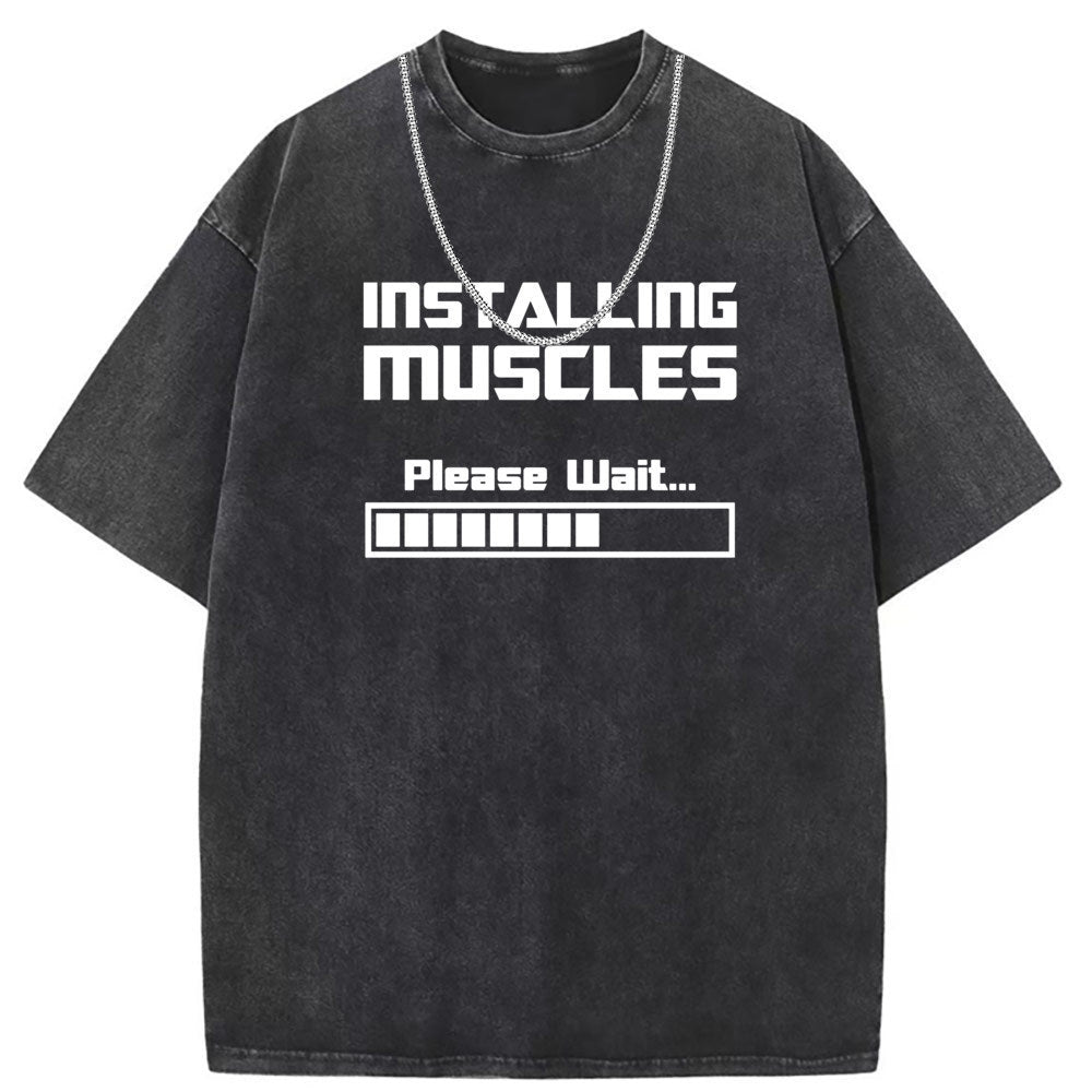 Men T Shirts Short Sleeve T-Shirt Washed Old Punk