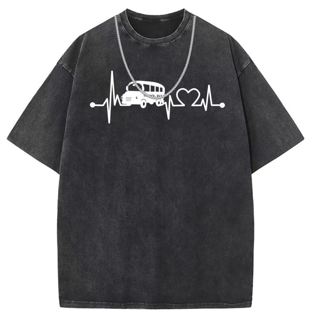 Men T Shirts Pure cotton printed short sleeves washed and old and loose