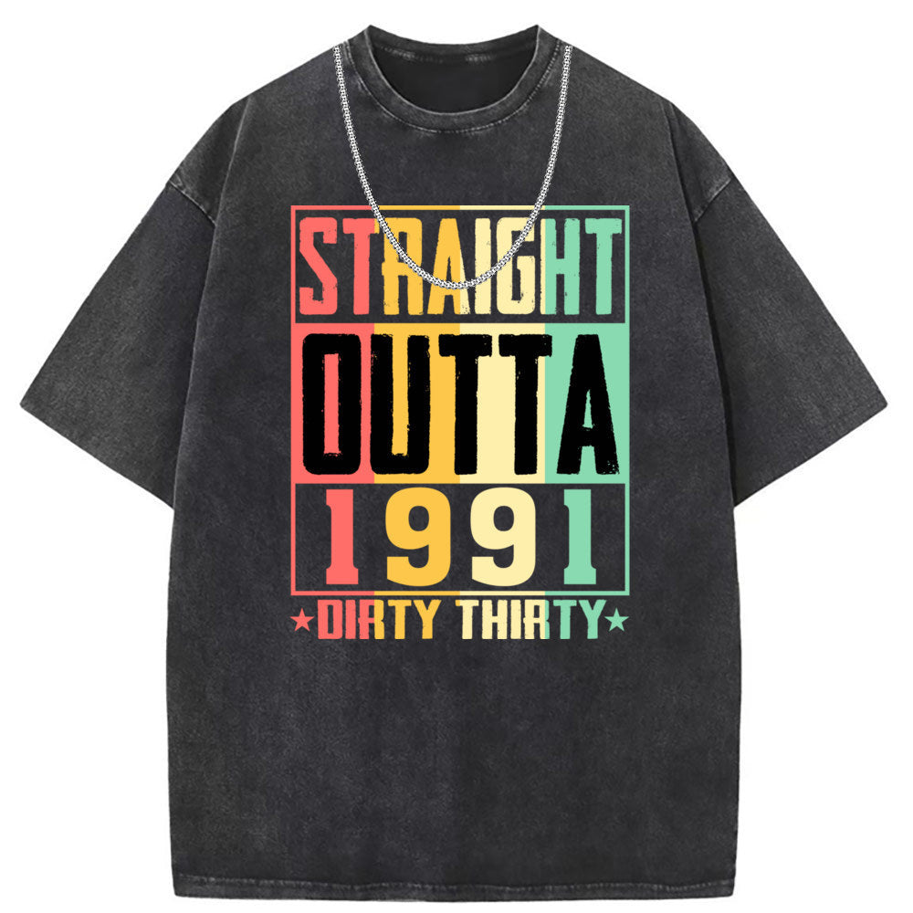 Mens T Shirts Washed Old Punk Short Sleeve T-Shirts