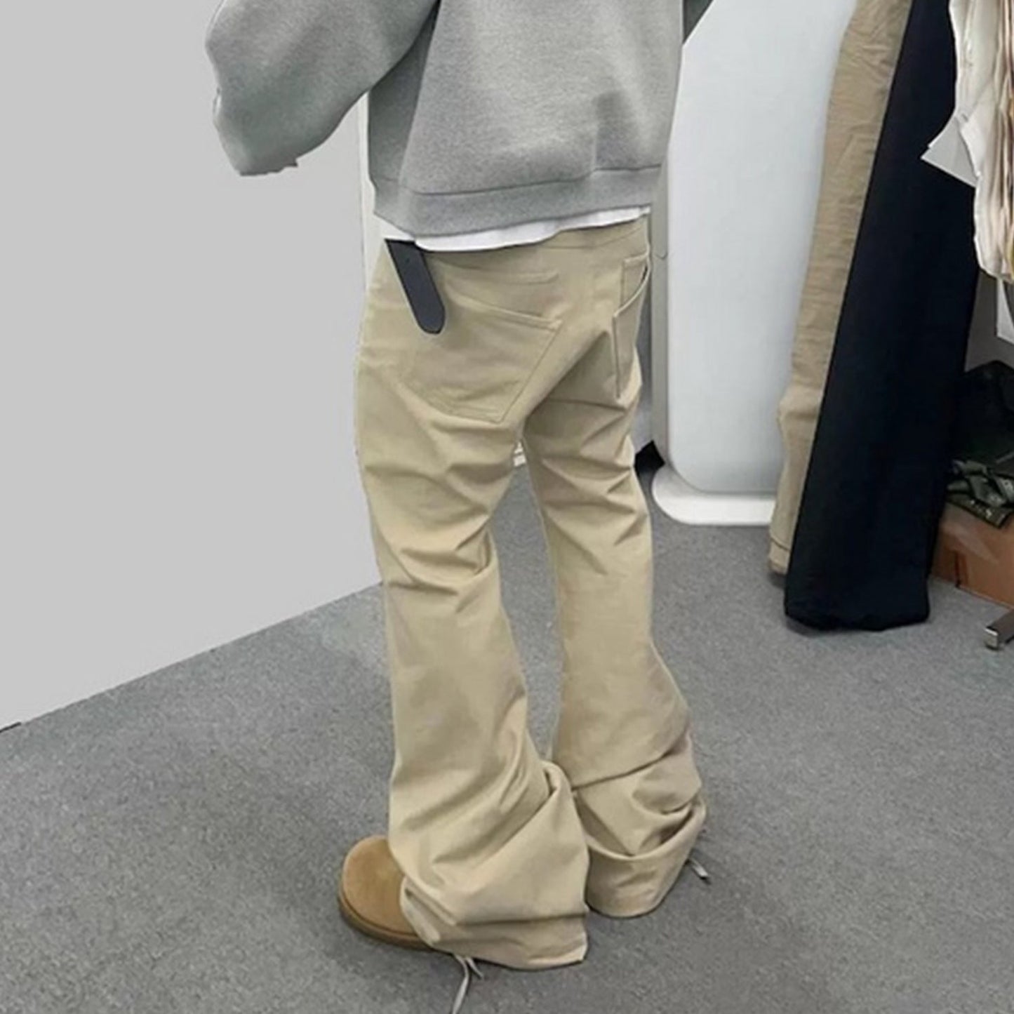 MIJKO Mens Vintage Pants Drawstring Casual Bootcut Pants