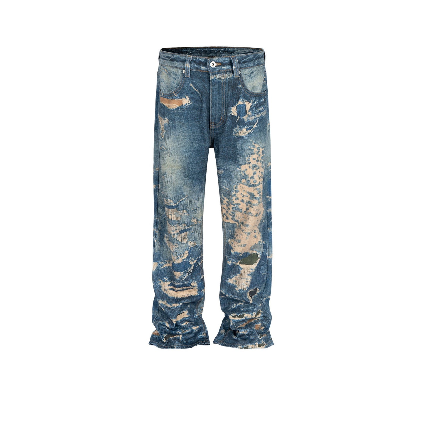 MIJKO Men's Vintage Pants MIJKO Men's Jeans Straight Design Men's and Women's Trousers