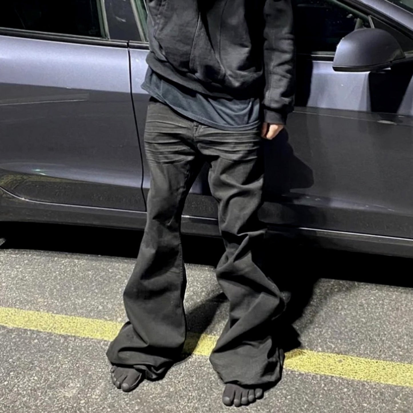 MIJKO Men's Vintage Pants MIJKO Men's Women's Spring/Summer Hip Hop Trousers Wide Leg Flared Jeans