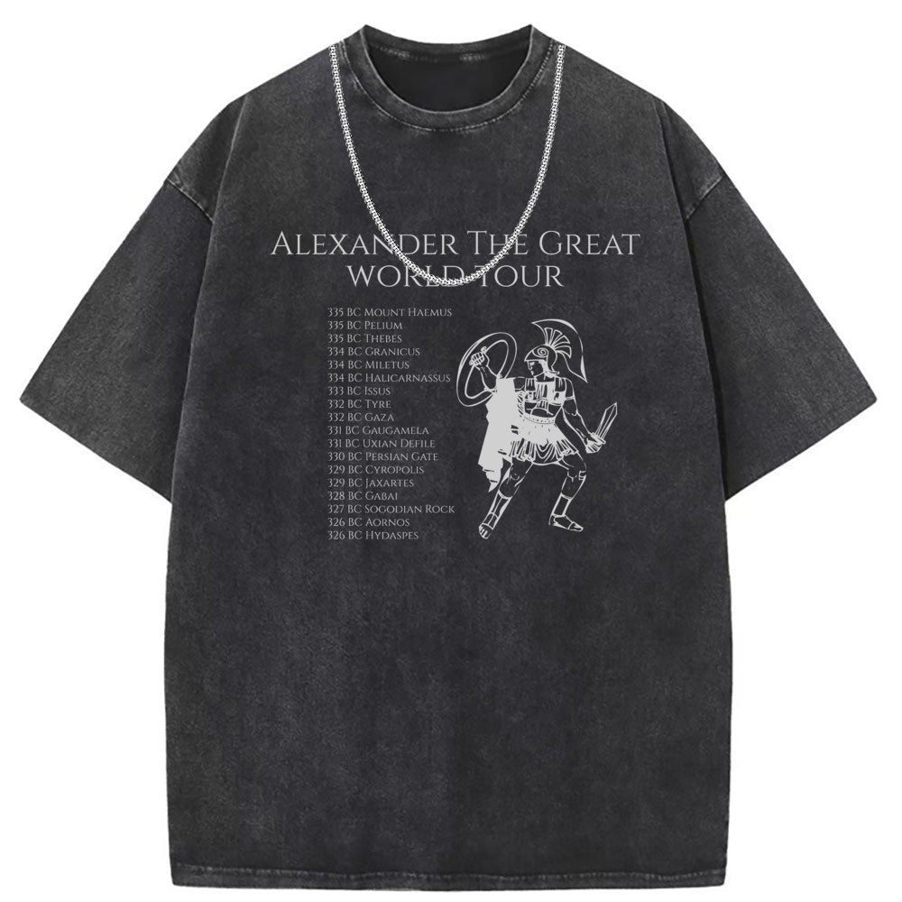 Men T Shirts Washed Old Punk Short Sleeve T-Shirt Loose