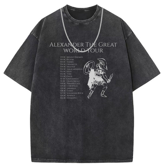 Men T Shirts Washed Old Punk Short Sleeve T-Shirt Loose