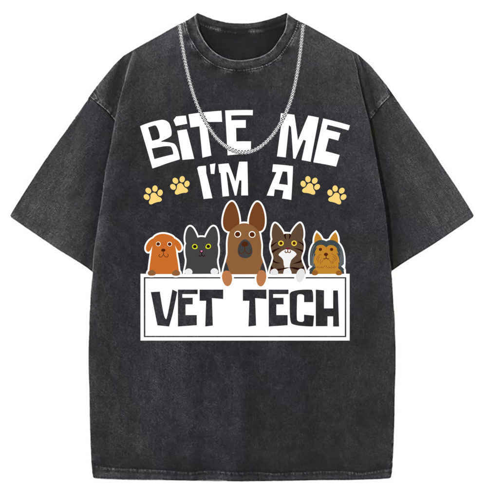 Men T Shirts Washed and old printed short-sleeved T-shirt loose and casual