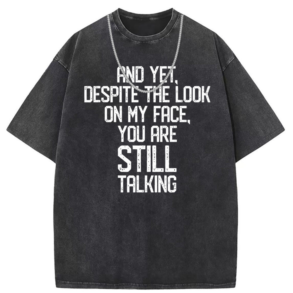 Men T Shirts Cotton short-sleeved T-shirt women's washed and old