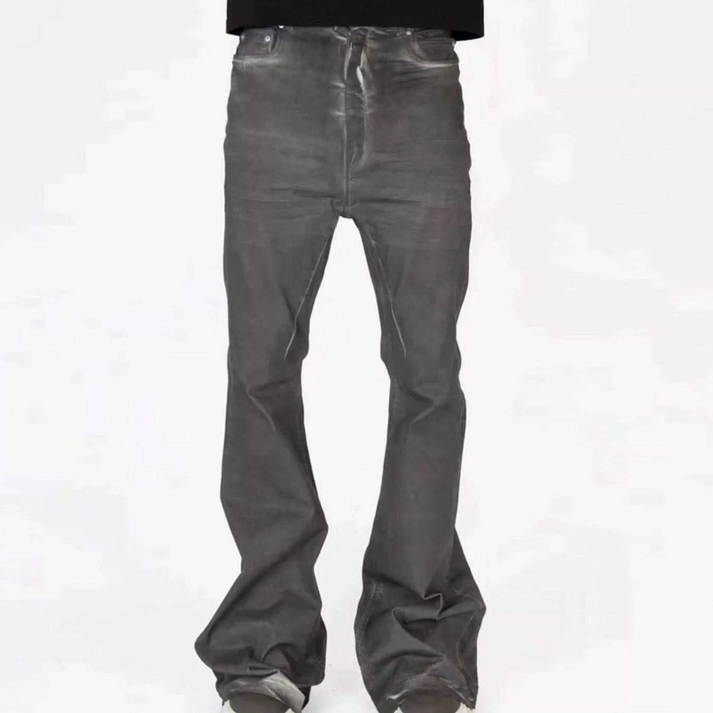 MIJKO Men Vintage Pants MIJKO Washed Slim Fit Old Micro-Flared Jeans