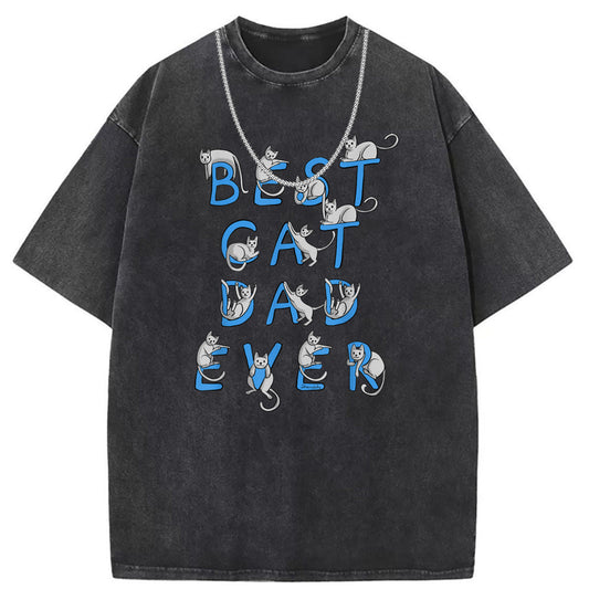 Men T Shirts Washed and old printed short-sleeved T-shirt loose and casual
