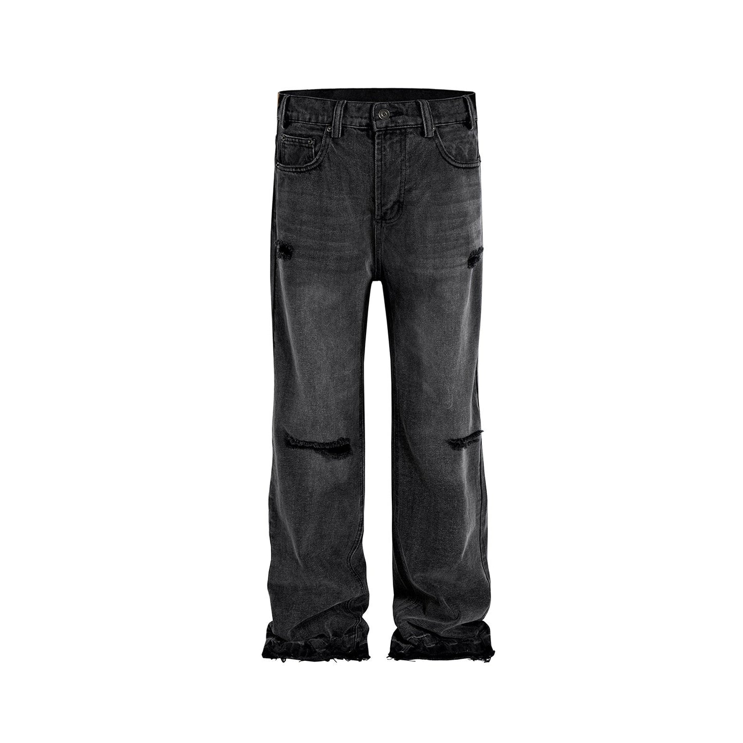 MIJKO Men Vintage Pants MIJKO Washed Pants Slim-fit Jeans