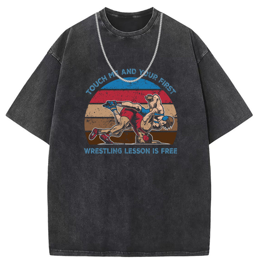 Mens T Shirts Washed Old Punk Cotton Printed Short Sleeves