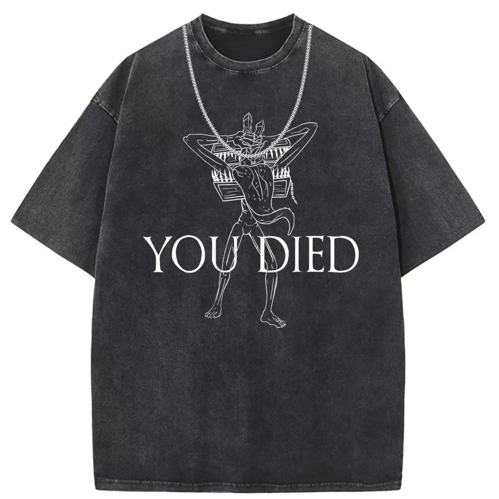 Men T Shirts Cotton printed short-sleeved T-shirt washed and old