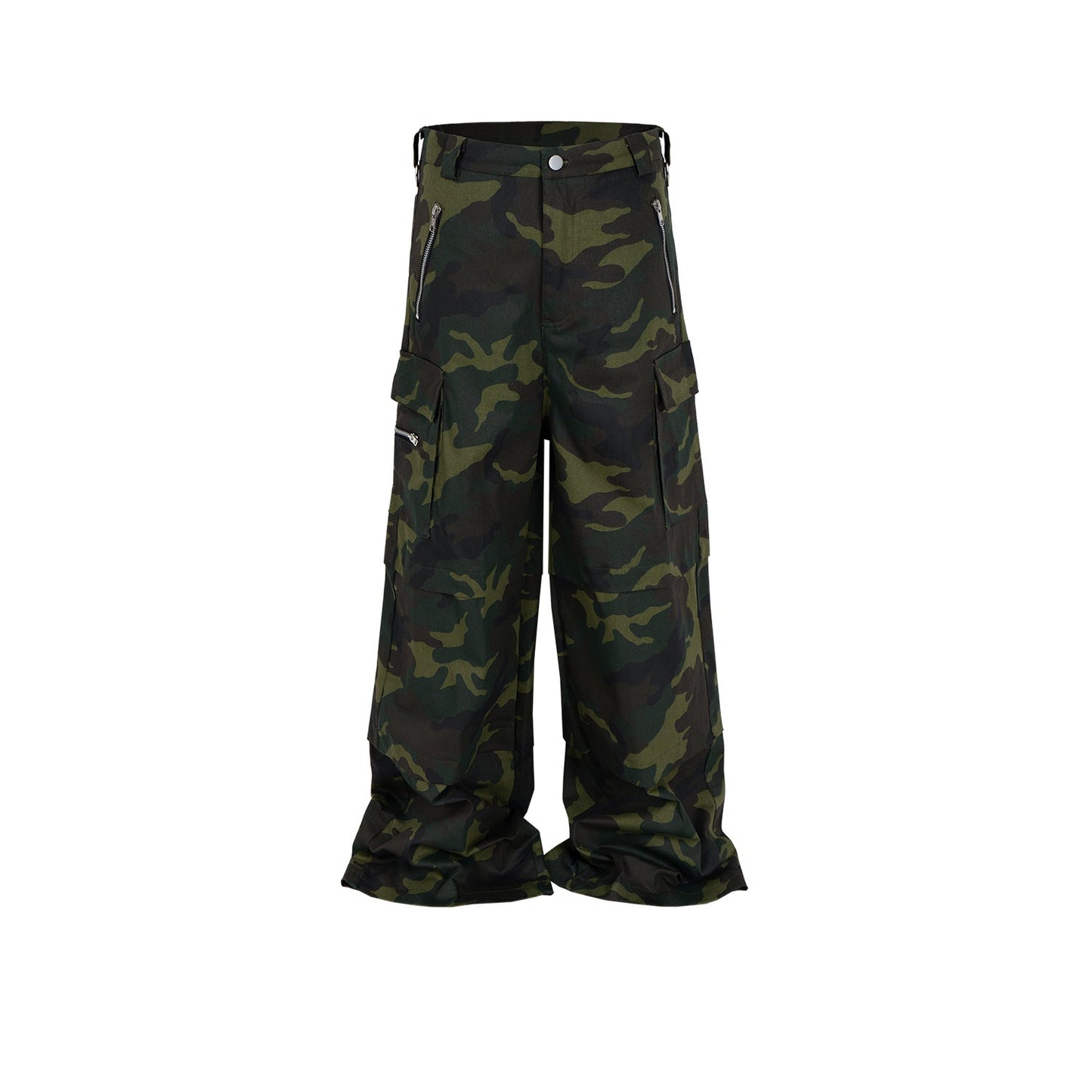 MIJKO Men Vintage Pants MIJKO Women's Men's Camouflage Overalls High Street Wide Foot Casual Pants