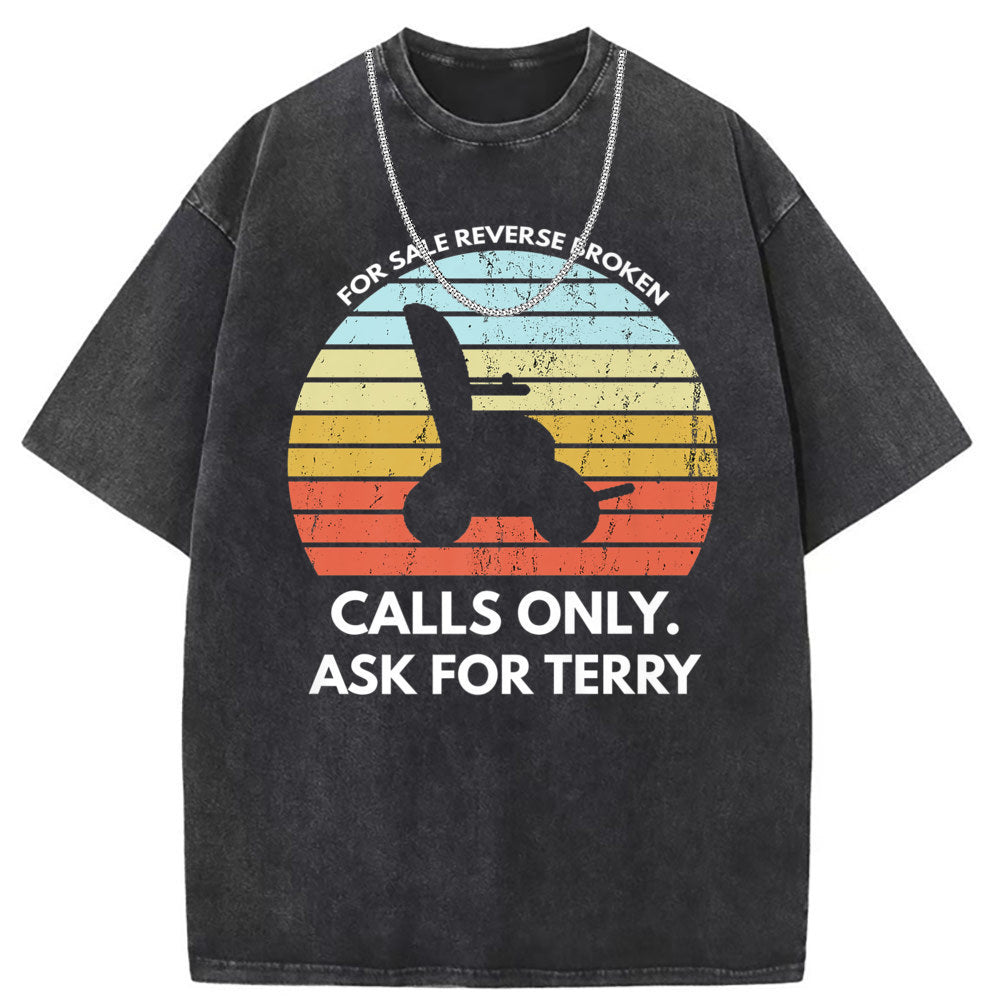Mens T Shirts Washed Old Punk Cotton Short Sleeve T-Shirts