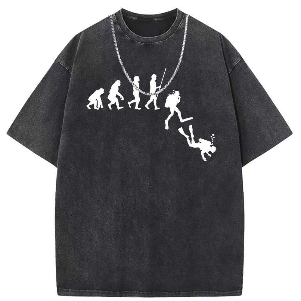 Men T Shirts Washed old punk short-sleeved T-shirt
