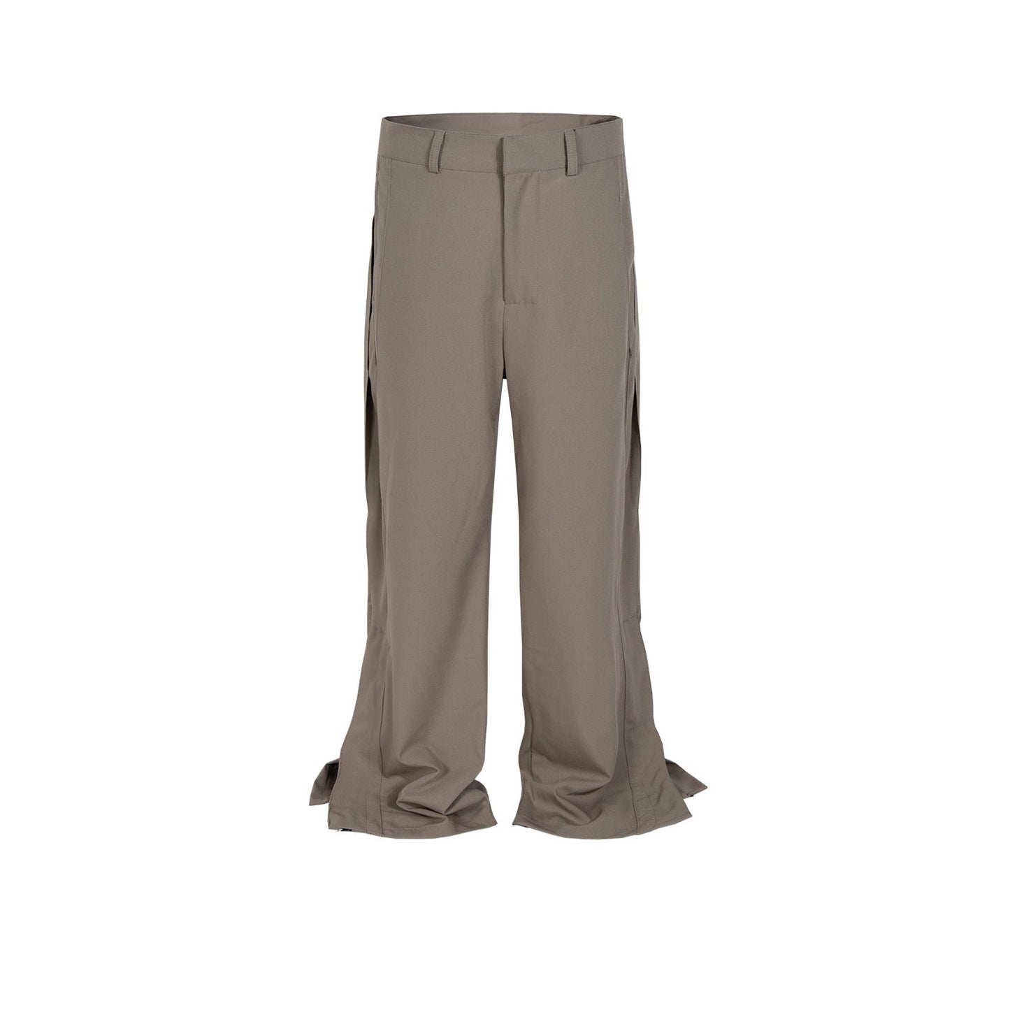 MIJKO Men Vintage Pants Splicing Optional Wide-Foot Zipper Pants Casual Pants