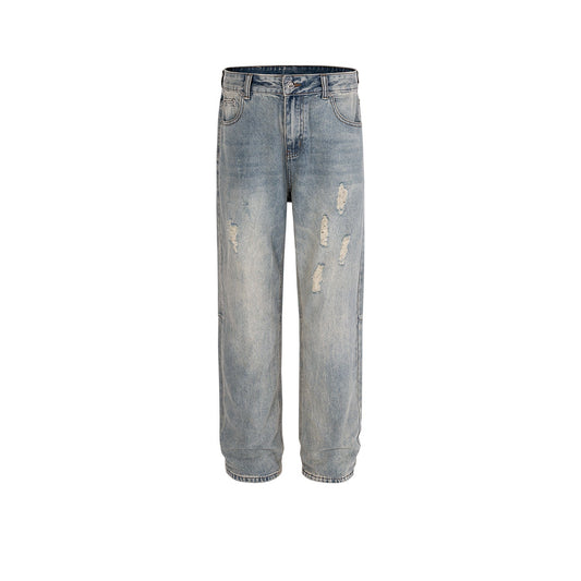 MIJKO Men Vintage Pants MIJKO splicing washing water to make old trousers and men's jeans