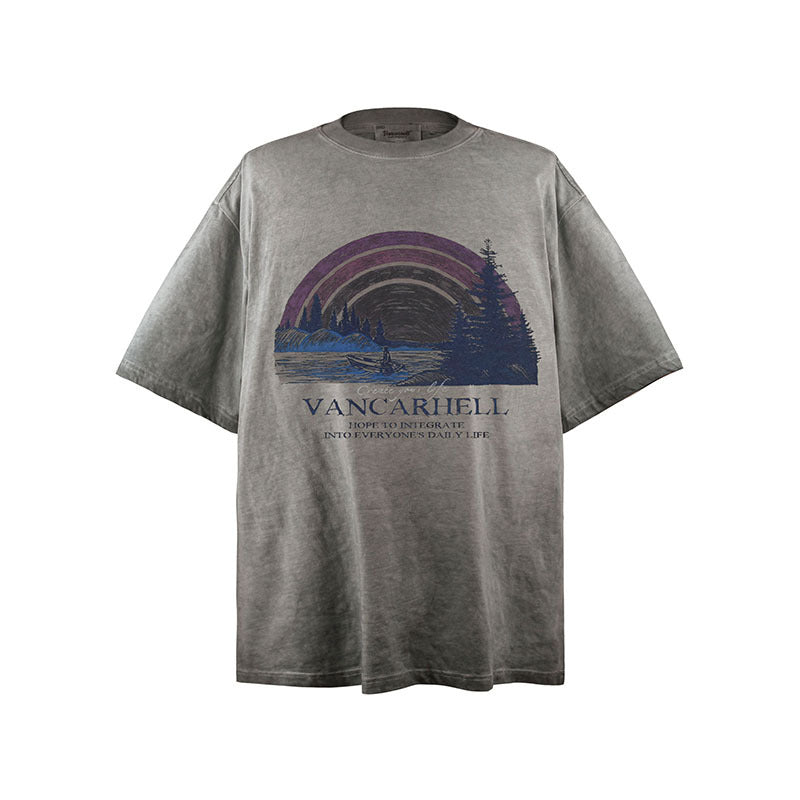 Mens T Shirts Loose Old Loose Short Sleeves